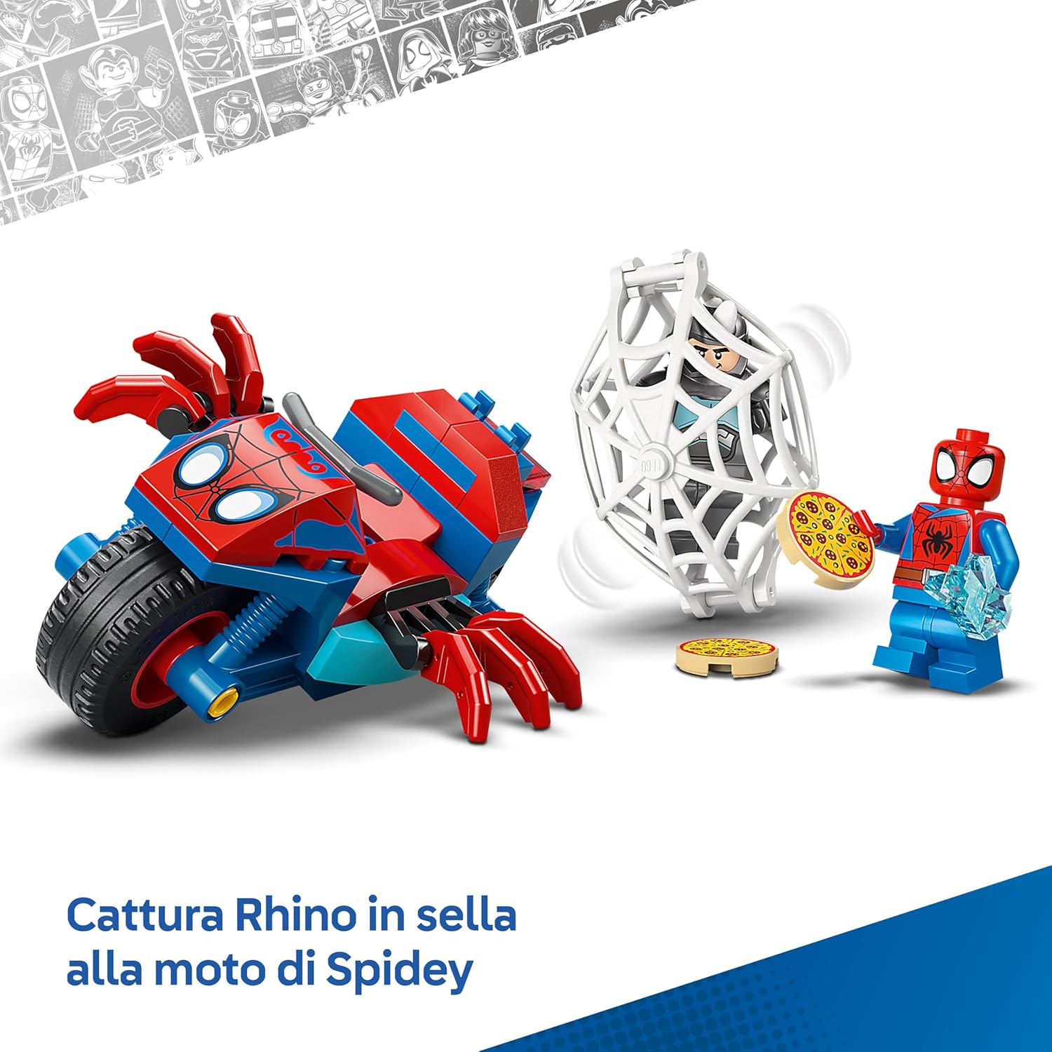 Lego Marvel 11206 Spidey sulla moto contro Rhino
