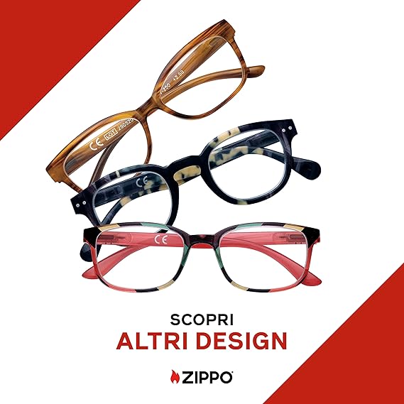 Occhiali da Vista Zippo +1.0 blu dettaglio arancione