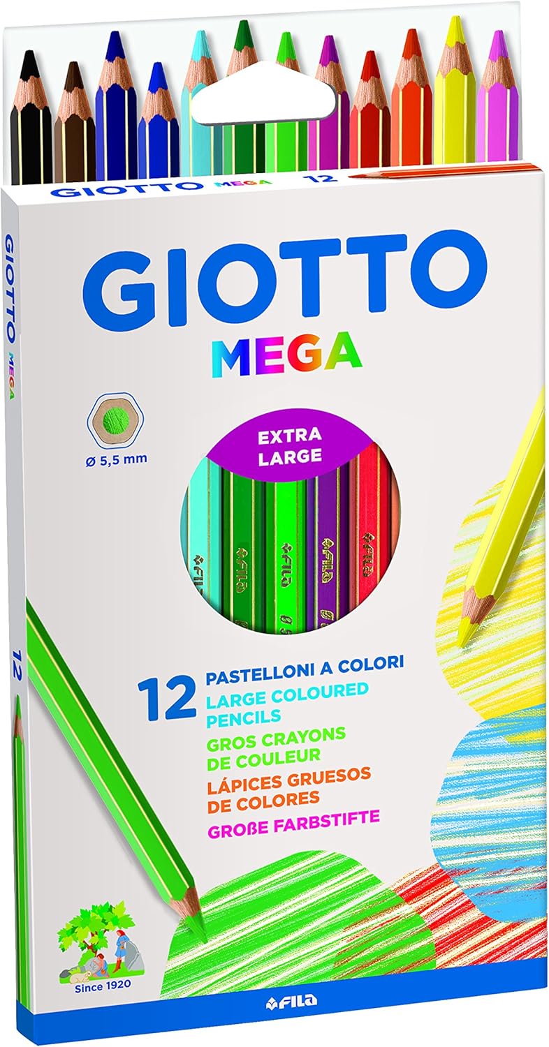 Matite A Pastello Colorate Mega 12pz Giotto