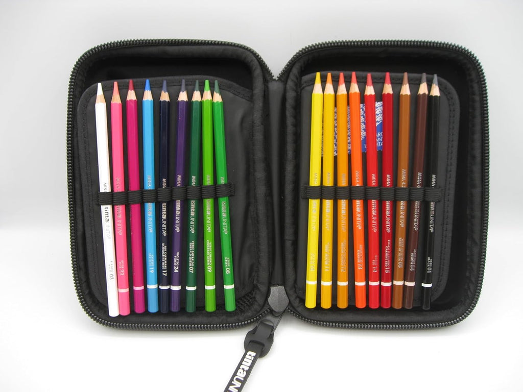 Astuccio ONE TIME Completo a 3 scomparti 1 zip Nero Tinta Unita