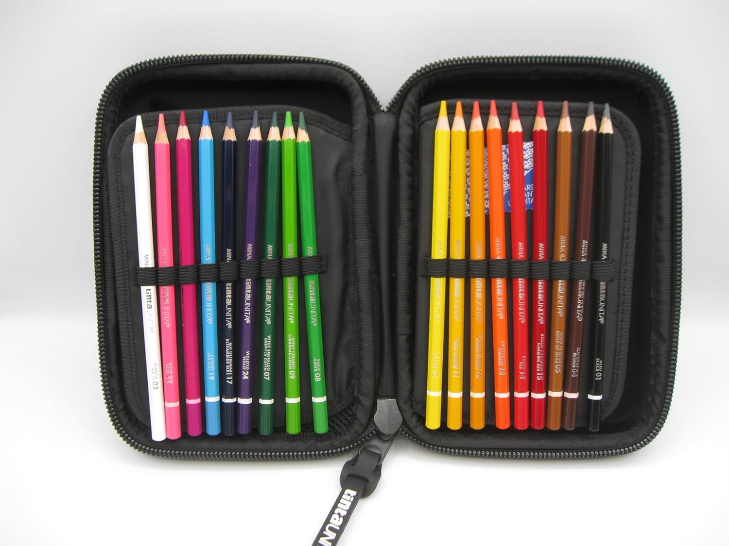 Astuccio ONE TIME Completo a 3 scomparti 1 zip Nero Tinta Unita