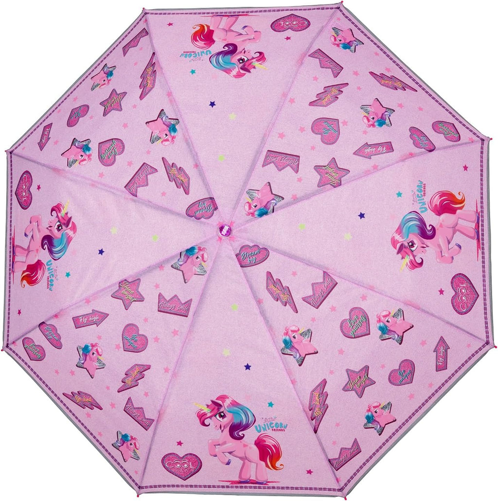 Ombrello Pieghevole Bambina Unicorno Perletti