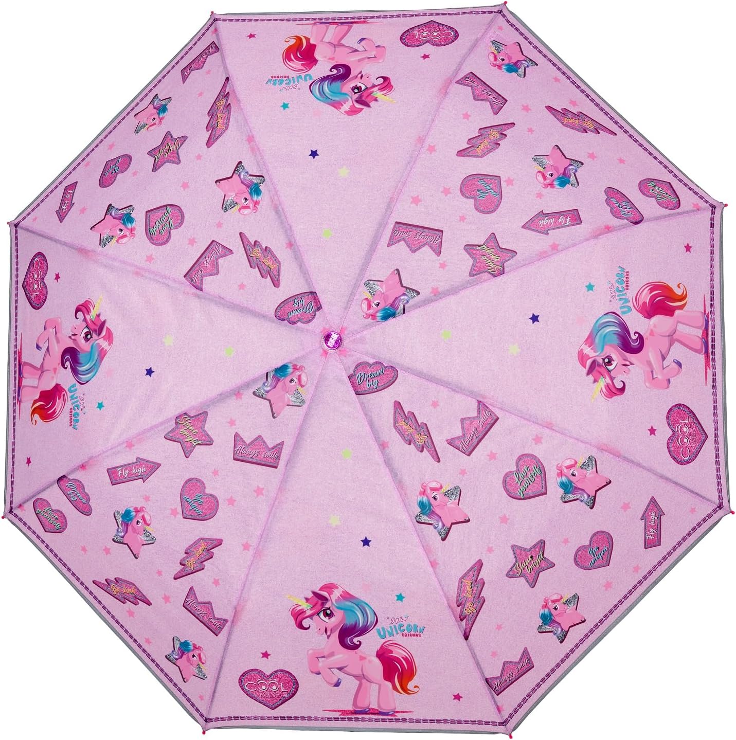 Ombrello Pieghevole Bambina Unicorno Perletti