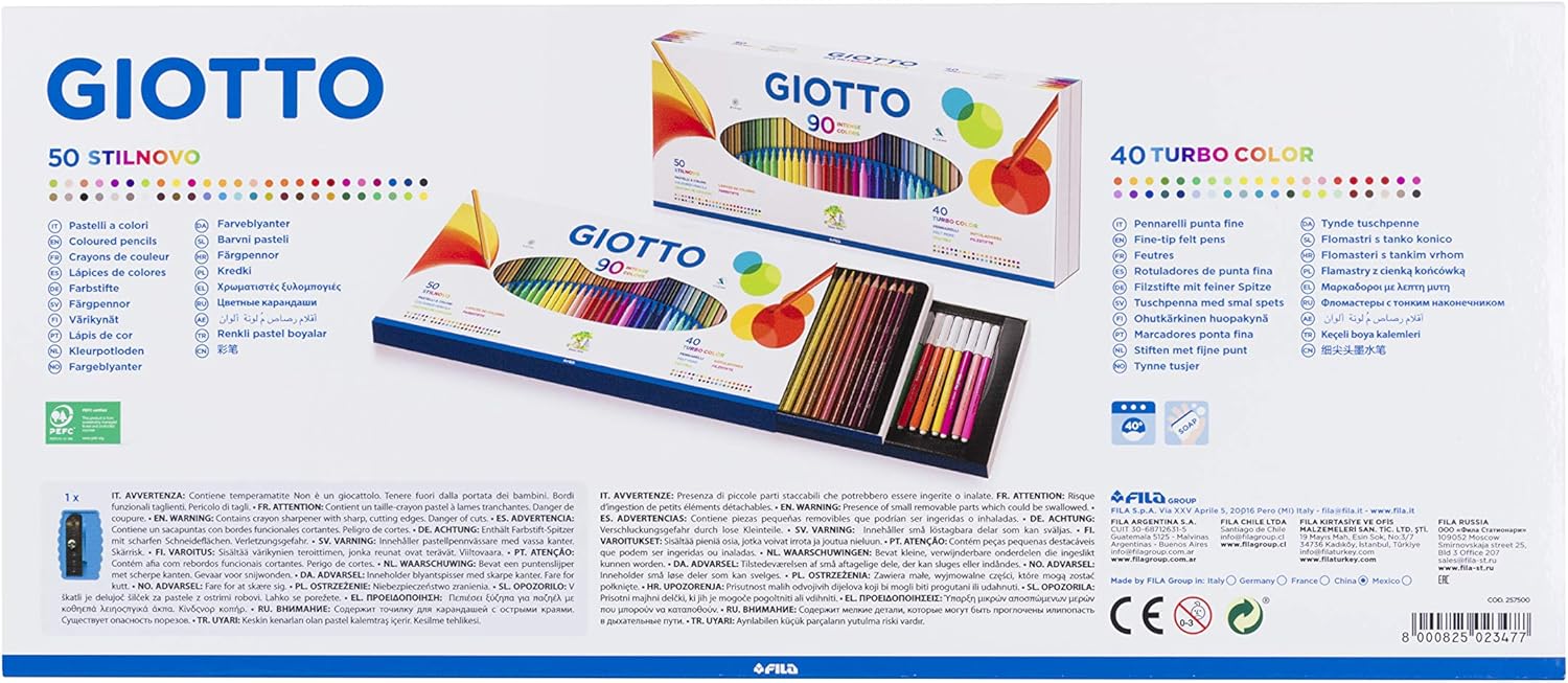 50 matite Stilnovo + 40 pennarelli Turbocolor Giotto