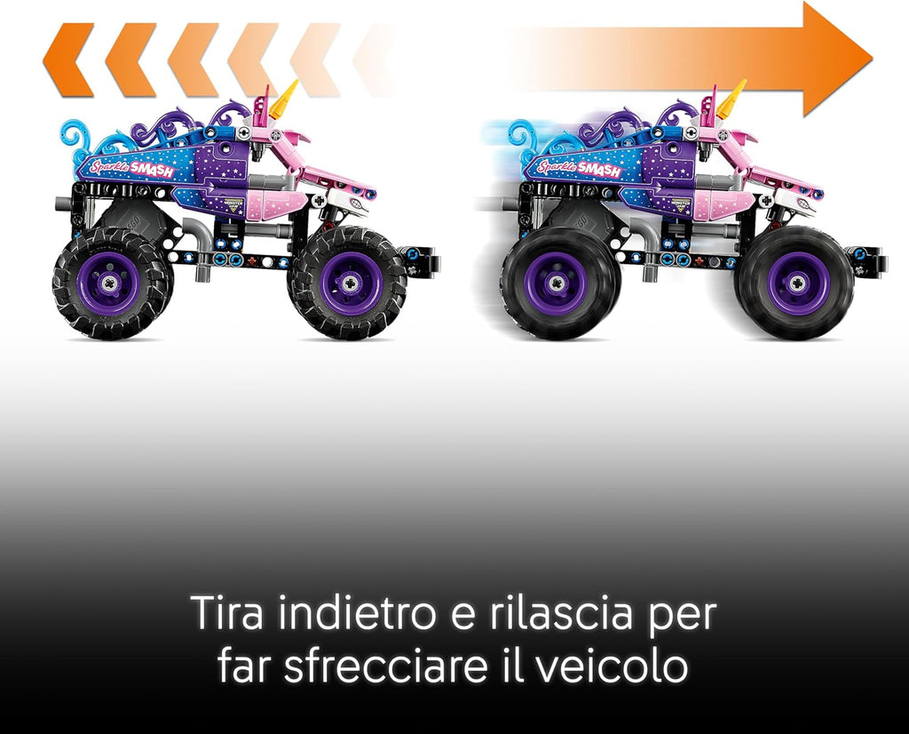 Lego Technic 42220 Monster Jam Sparkle Smash a retrocarica