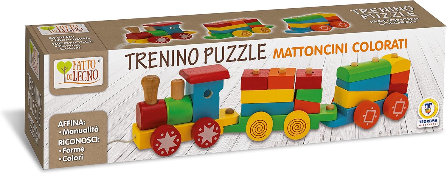 Trenino Puzzle in Legno Teorema