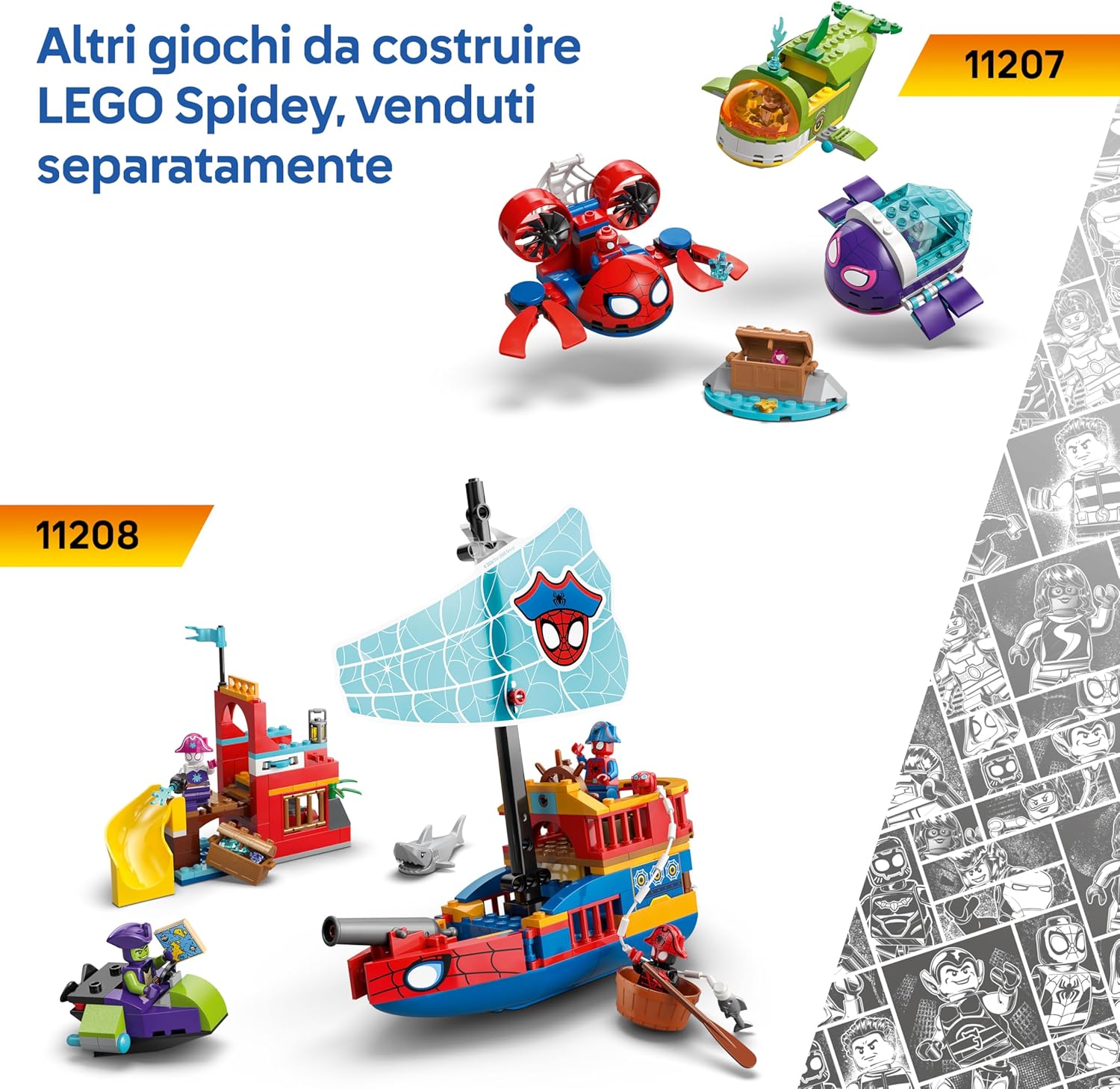 Lego Marvel 11206 Spidey sulla moto contro Rhino