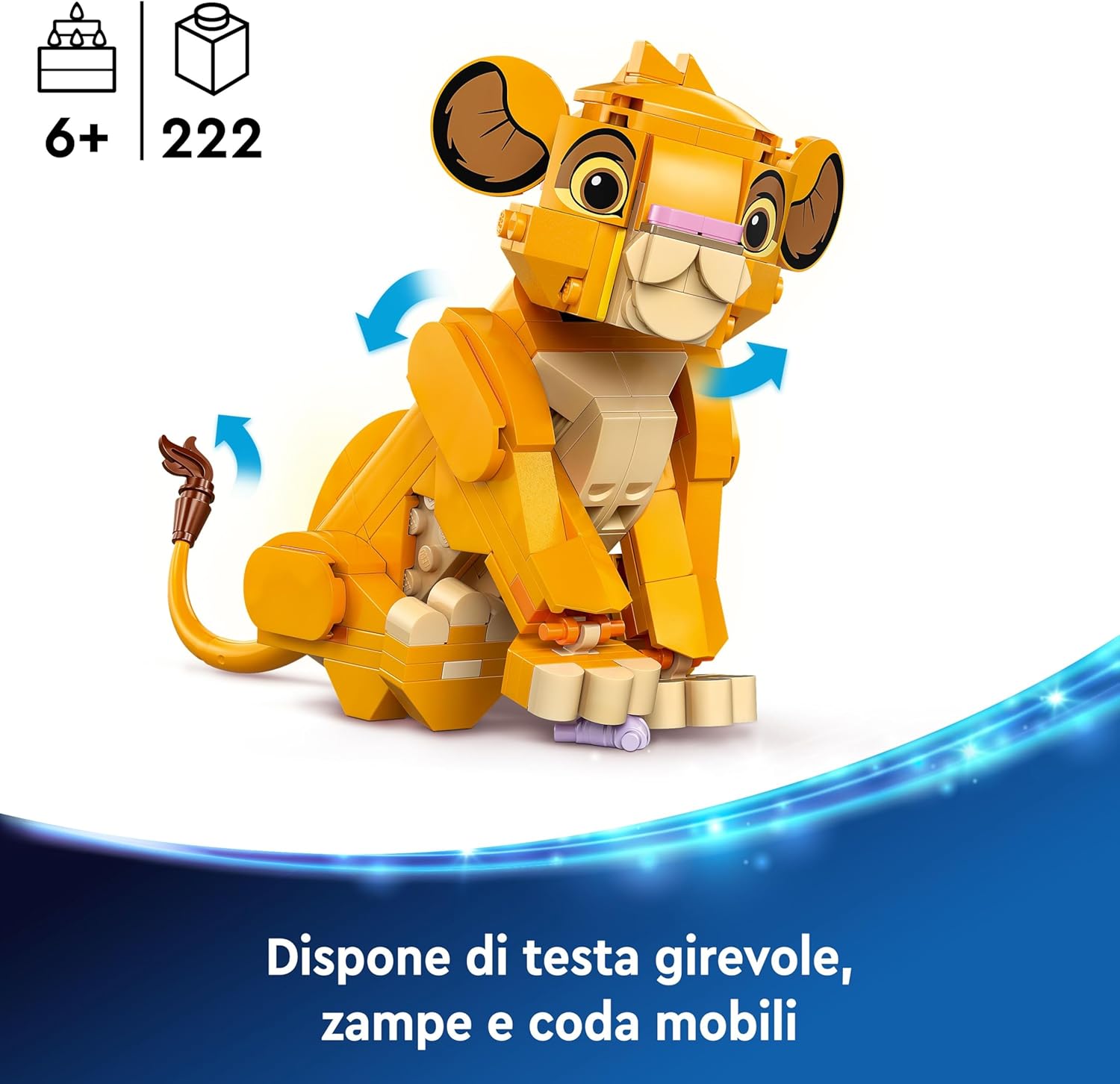 Lego Disney 43243 Simba, il cucciolo del Re Leone