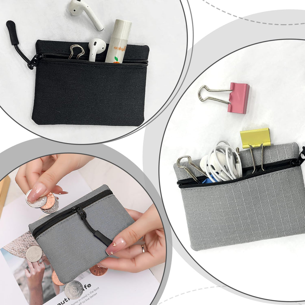 Portamonete con Cerniera Tessuto Oxford