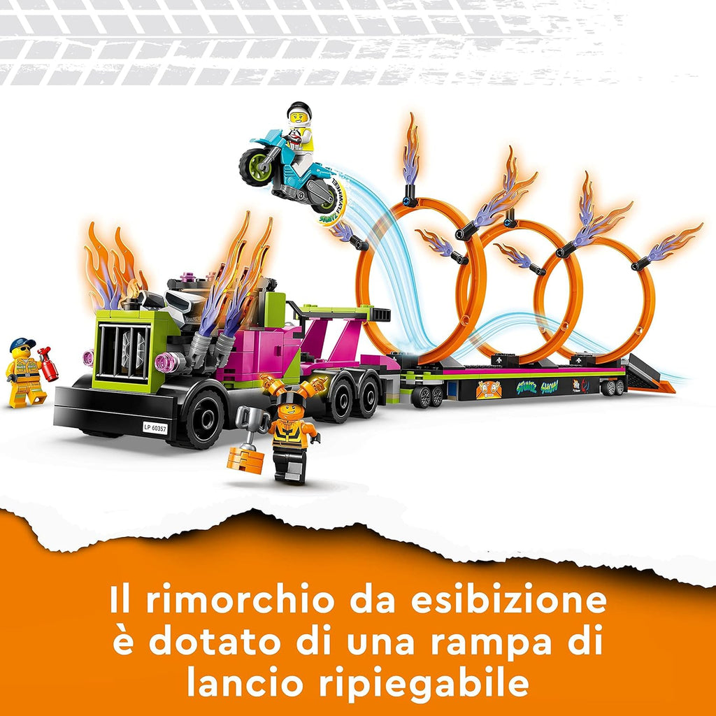 Lego City 60357 Stunt Truck: sfida dell'anello di fuoco