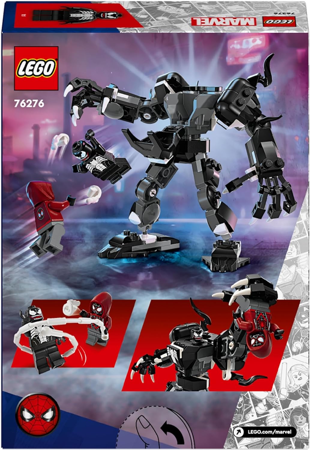 Lego Marvel 76276 mech Venom contro Miles Morales