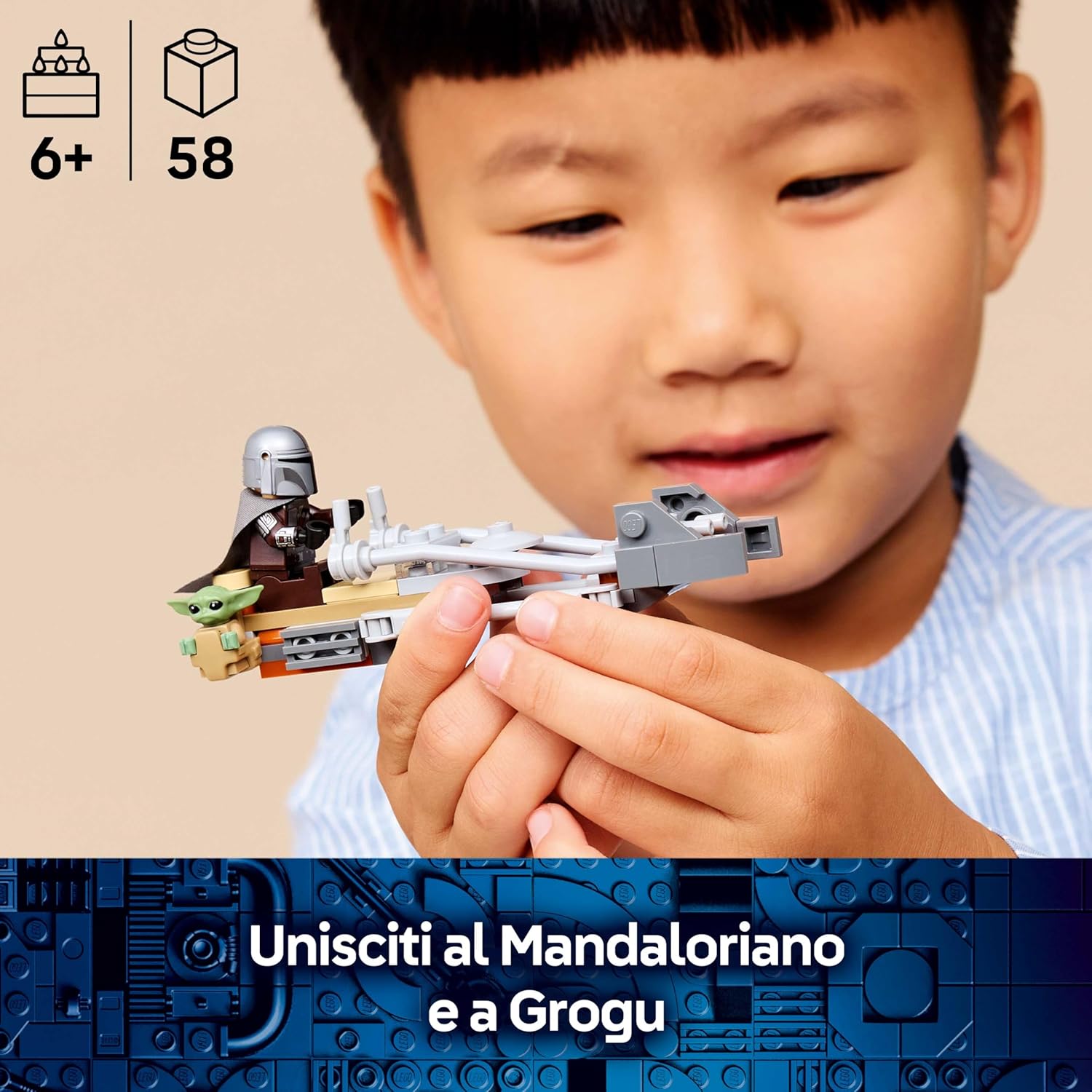 Lego Star Wars 75436 Speeder bike del mandaloriano e di Grogu
