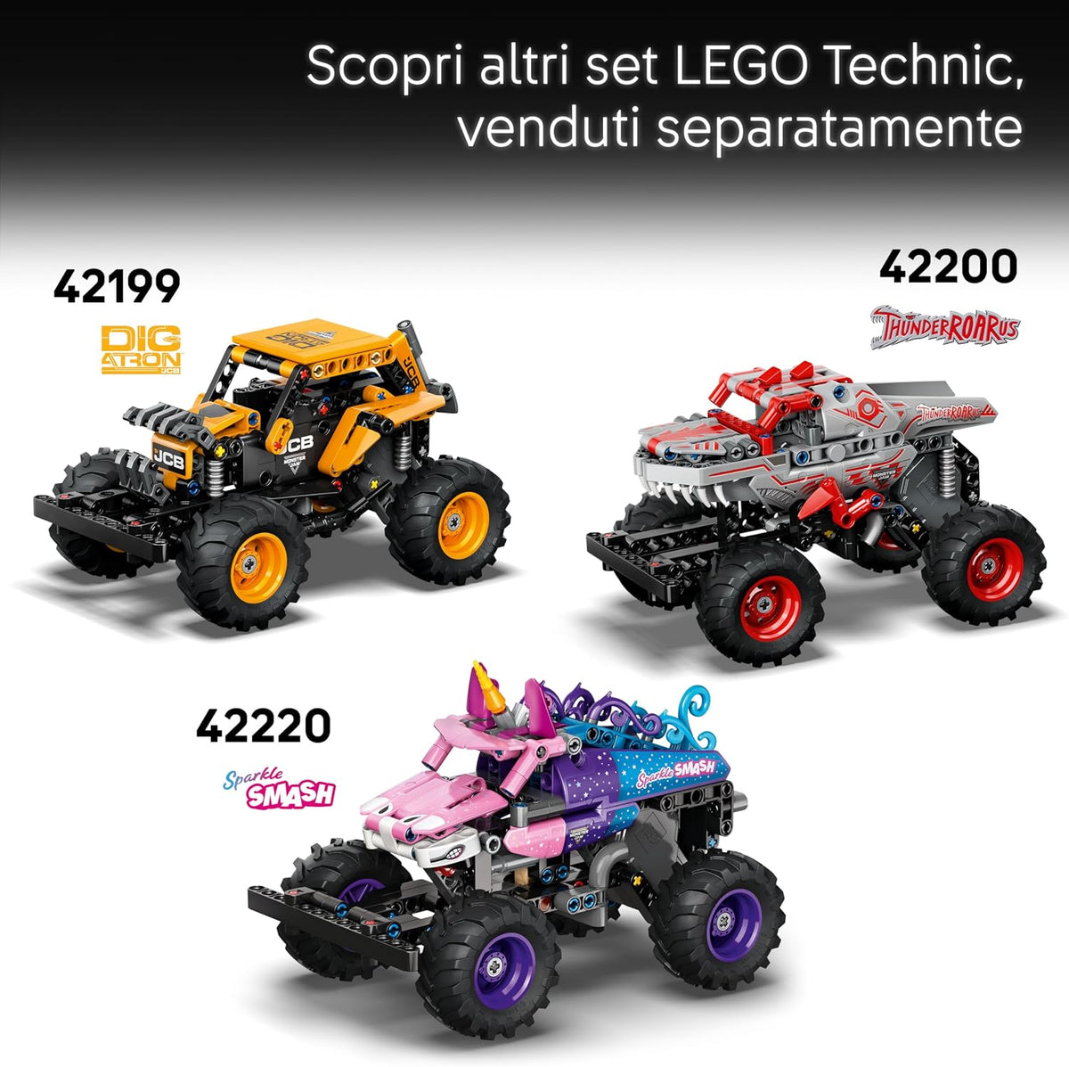 Lego 42219 Technic Monster Jam Grave Digger Fuoco e Ghiaccio