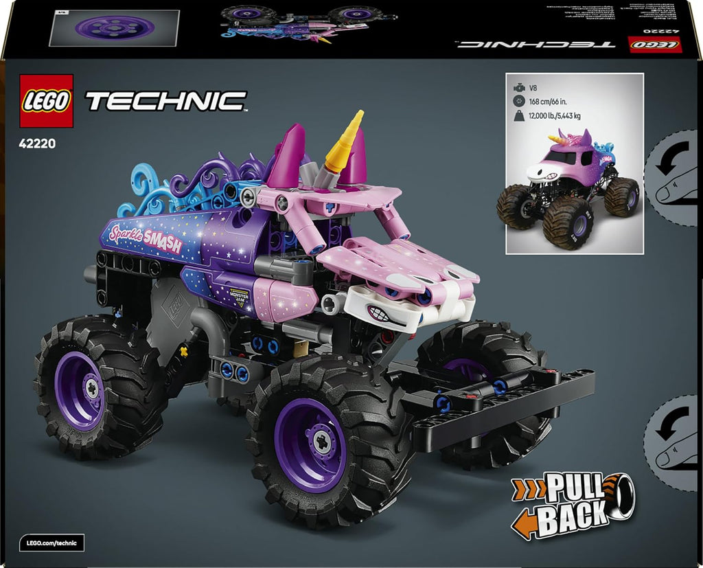 Lego Technic 42220 Monster Jam Sparkle Smash a retrocarica