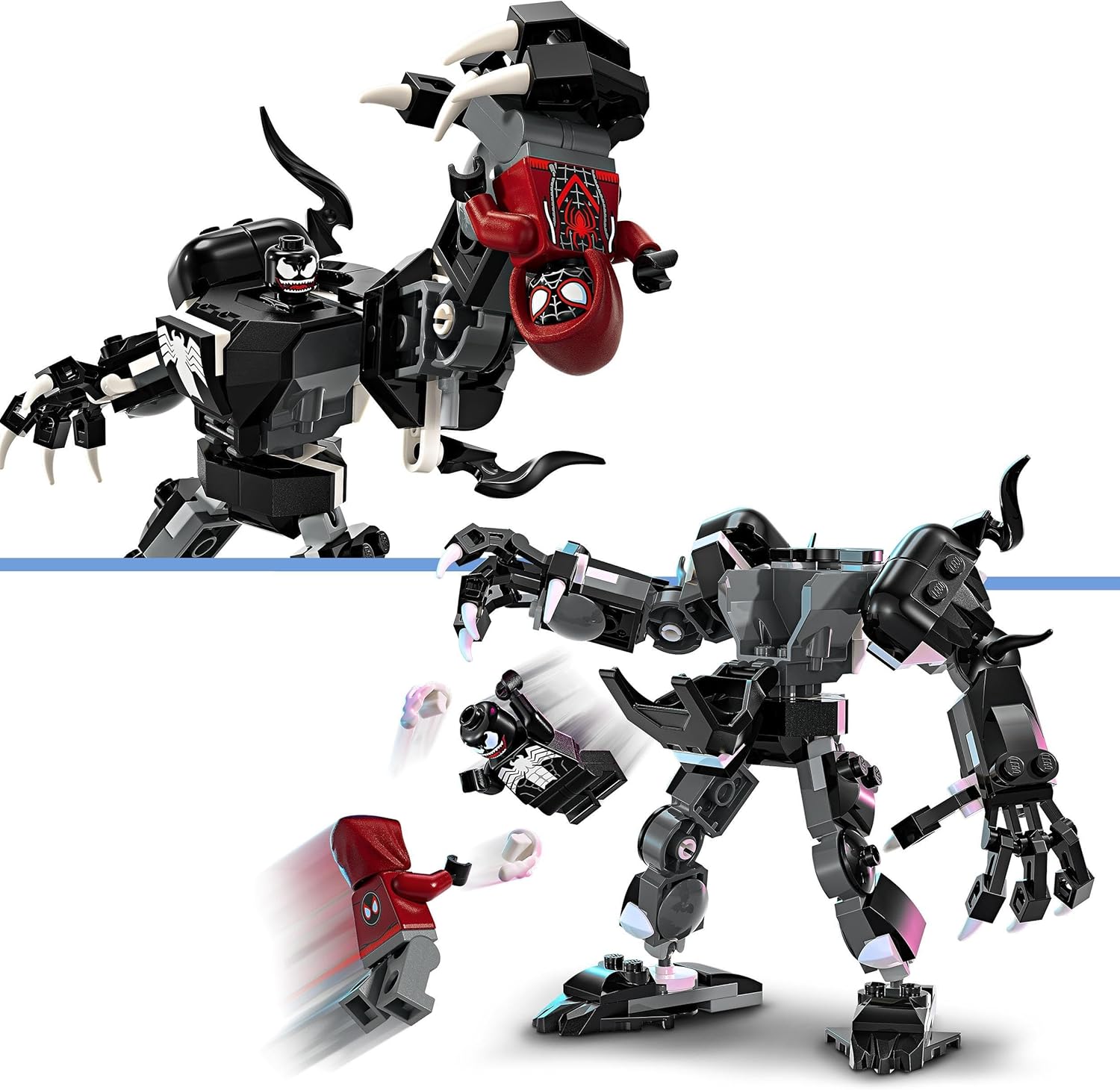 Lego Marvel 76276 mech Venom contro Miles Morales