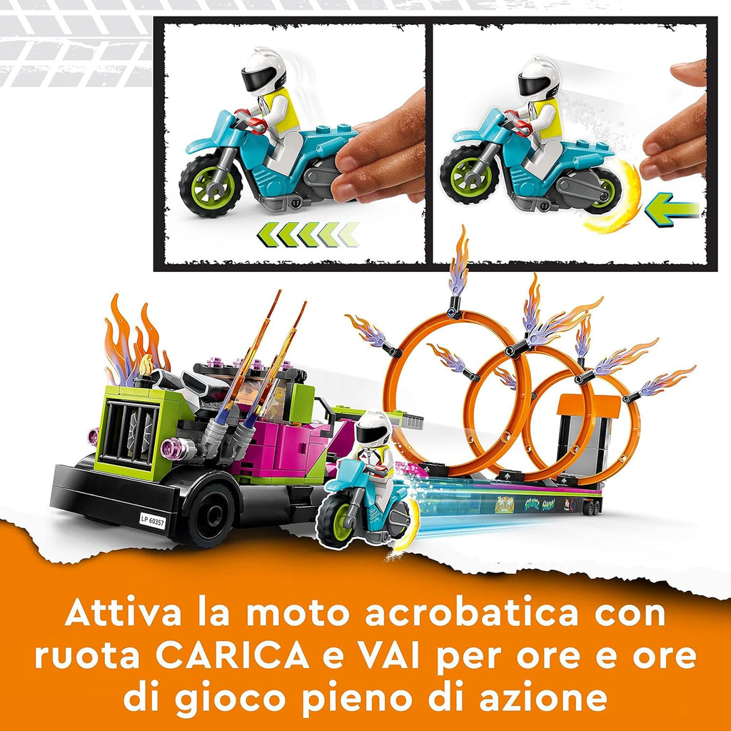 Lego City 60357 Stunt Truck: sfida dell'anello di fuoco