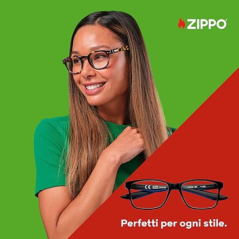 Occhiali da Vista Zippo +2.5 nero lucido dett.blu