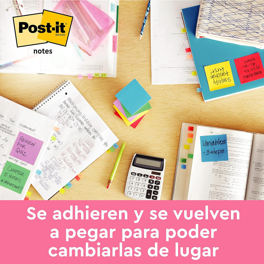 Post It Notes 76x127mm riposizionabili colori forti 3M
