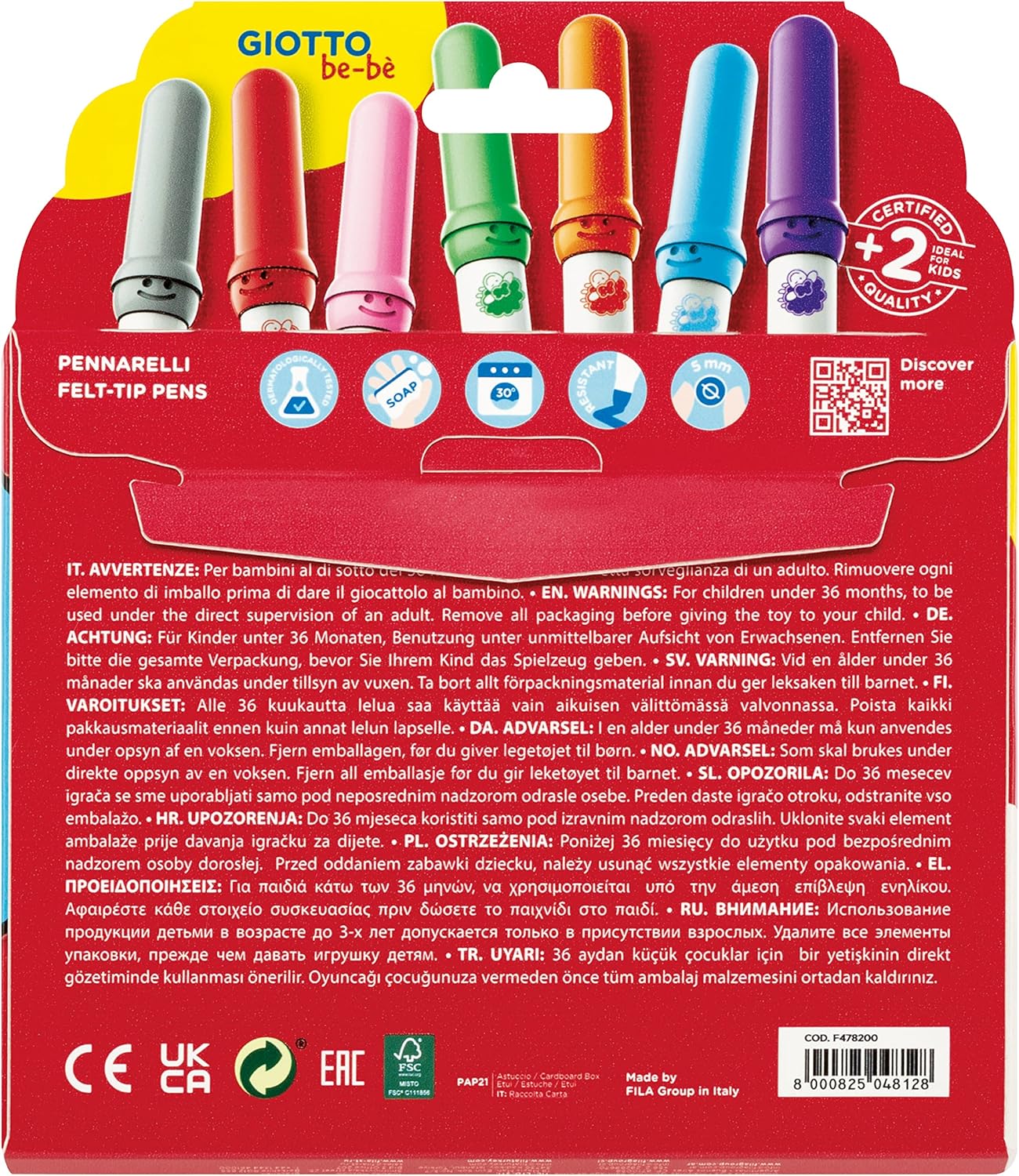 Giotto Bebè Pennarelli 12pz Fila