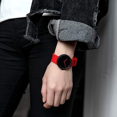 Orologi donna da Polso Sportivo con Cinturino in Silicone Rosso Comtex