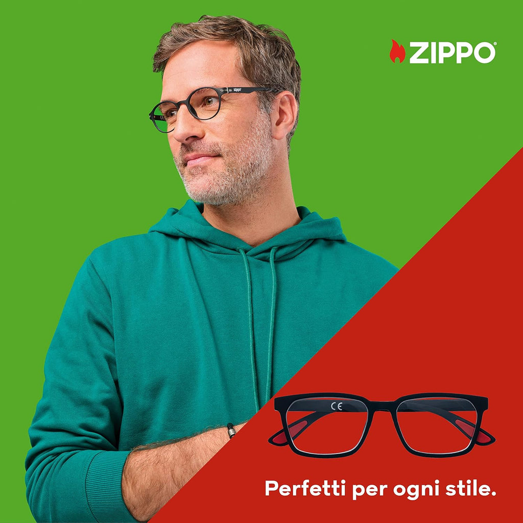 Occhiali da Vista Zippo +1.0 nero dettaglio rosso