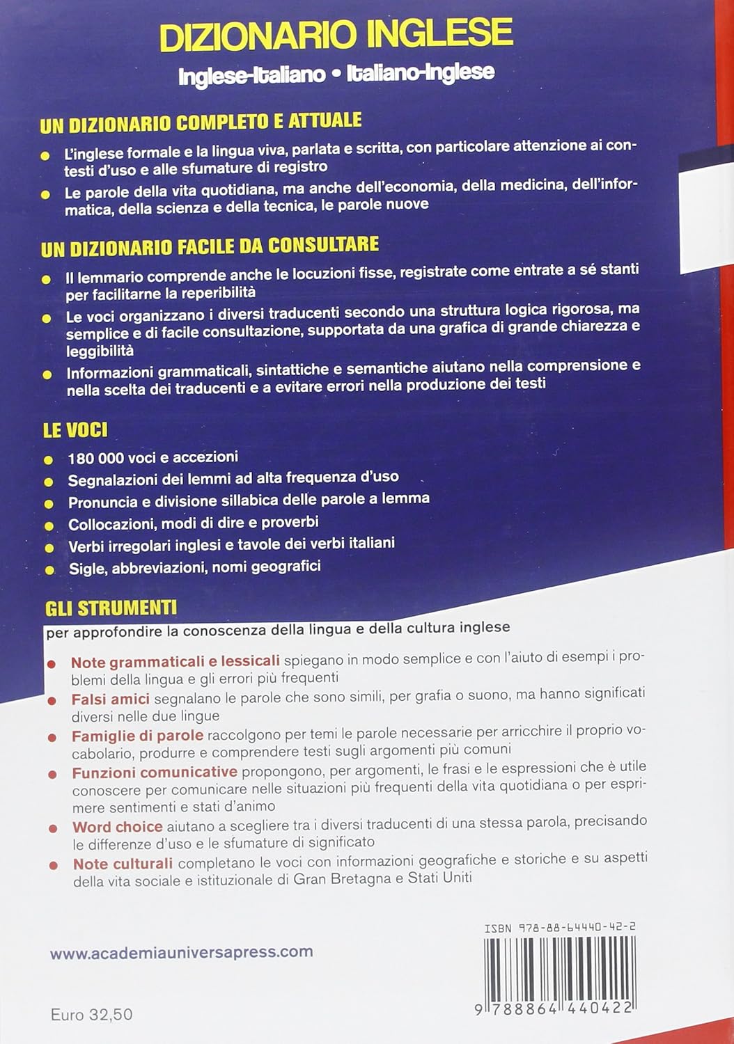 Dizionario inglese-Italiano, italiano-inglese - European Lang. Inst.