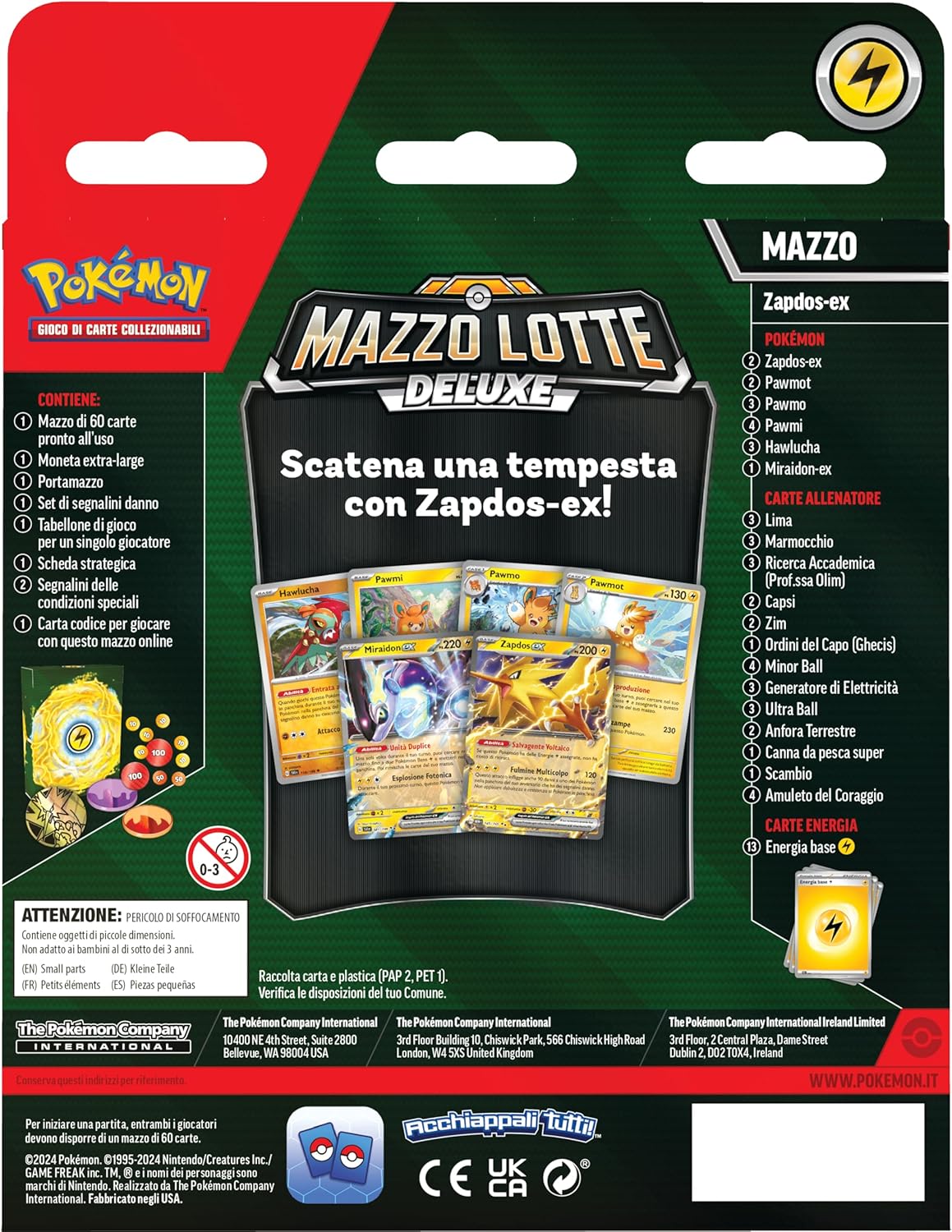 Mazzo Lotte Deluxe Zapdos-ex del GCC Pokémon