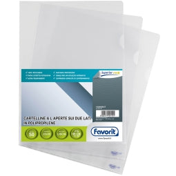 Buste Plastica a L A4 Liscie 50pz