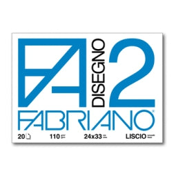 Album Blocco da Disegno F2 Fabriano 24x33 Liscio 110gr