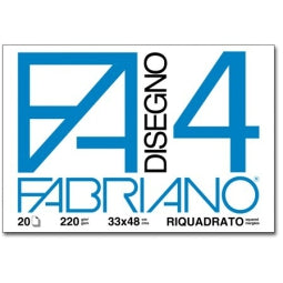 Album Blocco da Disegno F4 Fabriano 33x48 Liscio Risquadrato 220gr