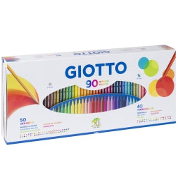 90 Colori 50 matite Stilnovo + 40 pennarelli Turbocolor Giotto