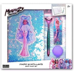 Diario Scintillante + penna + segnalibro + lucidalabbra