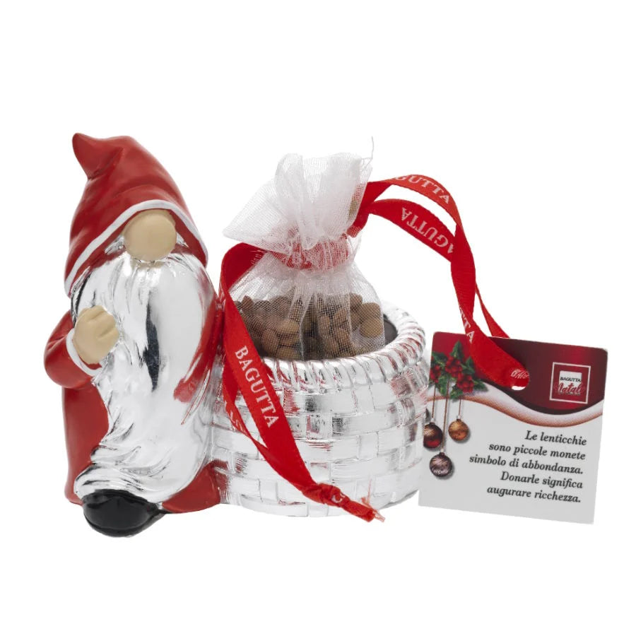 Gnomo Natalizio Con Lenticchie Rosso Bagutta