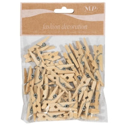 Mollette 25x3mm in Legno Naturale 50pz