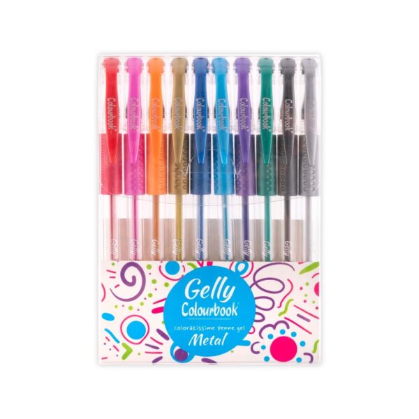 Set 10 Penne gel Gelly Metal Colourbook