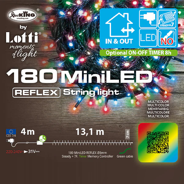 Catena Minilucciole 180 LED Multicolor 13.1mt Lotti