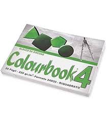 Album Blocco da Disegno A4 Liscio Riquadrato 220gr Colourbook