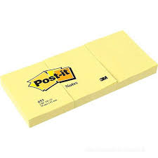 Post It Notes 38x51mm 3pz riposizionabili 3M