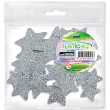 Stelle Adesive Rilievo Argento Gomma Eva 20pz Lebez