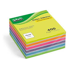 Notes Adesivo Riposizionabile 400fogli 75x75mm Lebez