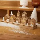 Villaggio Natalizio in legno compensato LED Lumineo