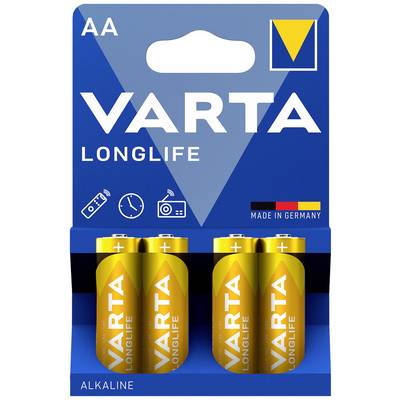 Varta Longlife 4pz Batteria Stilo AA Alcalina/manganese