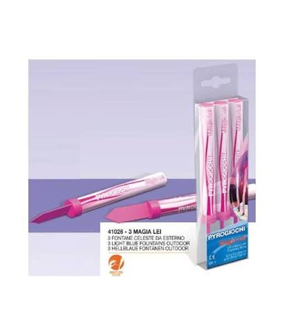 3 Fontane Torta Magia Lei Candeline Pirotecniche Rosa CE