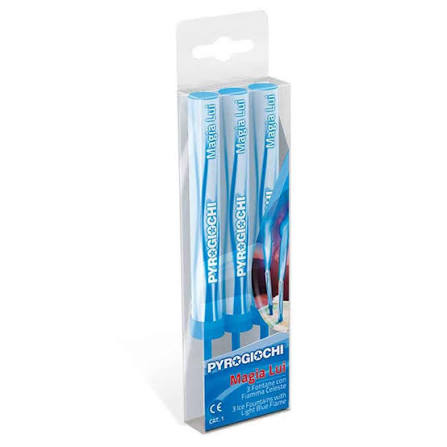 3 Fontane Torta Magia Lui Candeline Pirotecniche Azzurro CE