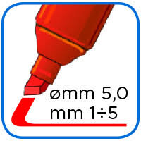Tratto marker Rosso punta Scalpello