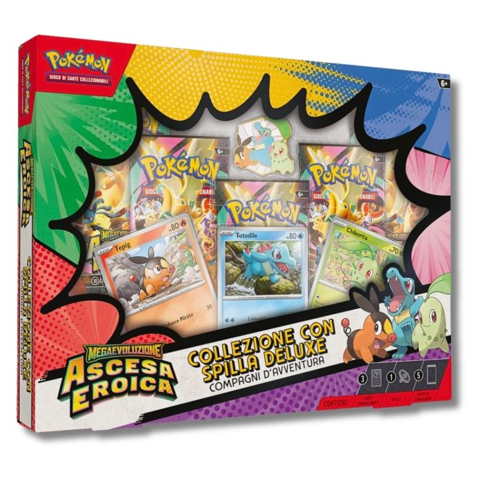 Megaevoluzione: Ascesa Eroica Collezione con spilla Deluxe edizione italiana Pokémon