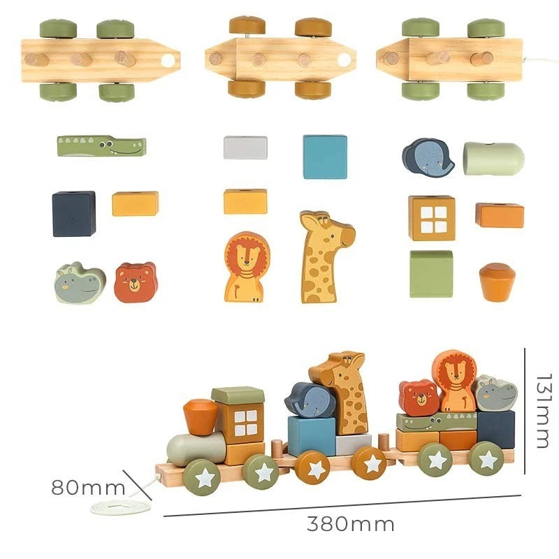 Trenino con Animali Gioco in Legno Colorosa Toy