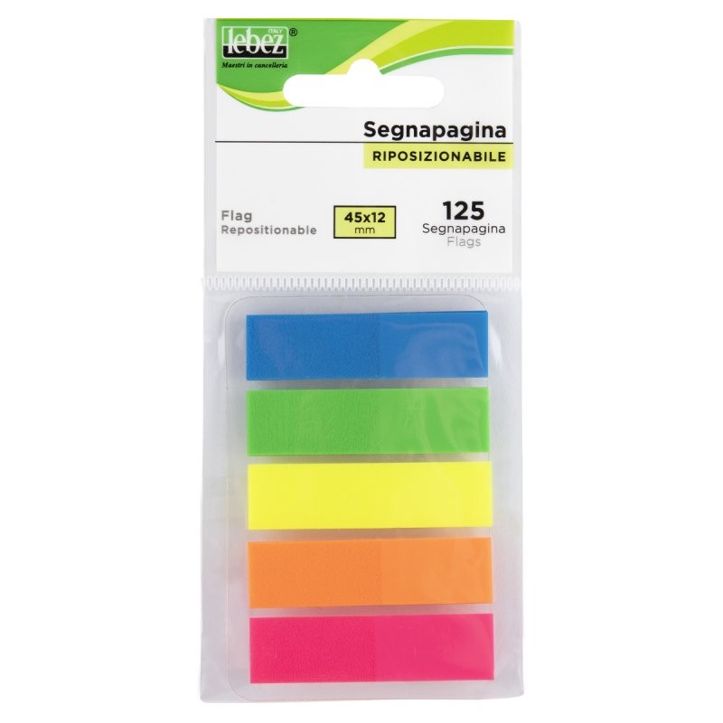 Segnapagina 5colori 45x12mm Lebez