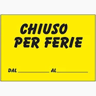 Cartello Chiusp per Ferie Giallo 23x33cm