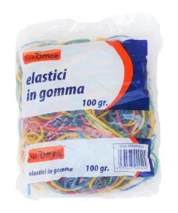 Elastici Gomma 100gr Misure Assortite NikOffice